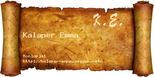 Kalaper Emma névjegykártya