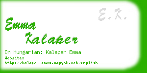 emma kalaper business card